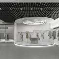 Modern Clothing Store Interior With Open Layout Metallic Racks And Glass Displays
