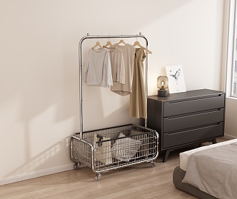 Bedroom Clothes Coat Rack Clothes Accessories 3d model