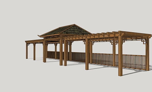 New Chinese-style Corridor 3d model