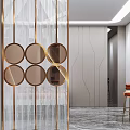 Modern Room Dividers With Geometric Metal Frames And Glass Panels 3d model