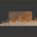 Detailed Ancient Scene Ruin Model With Brick Archway Scattered Stones And Small Figures