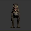 Realistic Tyrannosaurus Rex Dinosaur With Open Mouth Sharp Teeth And Detailed Skin Texture