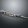 Metal Crocodile Reptile Sculpture With Intricate Hollowed Design And Colorful Details