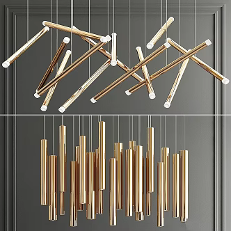 Modern chandelier Dutti aisle pendant 3d model
