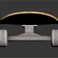 Durable Black Skateboard With Yellow Edge And Blue Wheels For Smooth Ride