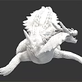 Fantasy Mythical Creature 3D Model With Scaled Body Spiked Back And Winged Limbs
