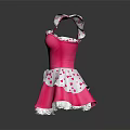 Pink Ballet Dress For Kids With Ruffled Sleeves And Heart Patterns