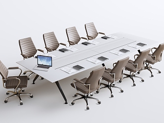 Modern Conference Table and Chair 3d model