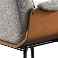 Sleek Modern Dining Chair With Upholstered Seat Leather Armrests And Metal Legs