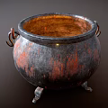 Vintage Metal Cooking Pot With Dual Handles And Three Legs For Home Cooking Use