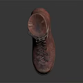 Brown Leather Lace Up Boots With Classic Design And Square Heel For Vintage Style