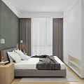 Modern Minimalist Apartment Living Room Featuring Wooden Furniture Floor-to-ceiling Window Sofa Coffee Table And Bench