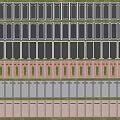 Organized Parking Lot With Multiple Colored Sections And Marked Parking Spaces