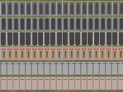Organized Parking Lot With Multiple Colored Sections And Marked Parking Spaces 3d model
