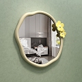 Cream Style Decorative Mirror Shaped Mirror Art Hanging Mirror Dressing Mirror Makeup Mirror Bathroom Mirror 3d model