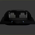 Futuristic Black Boat Concept Streamlined Design With Cockpit And Seats