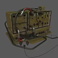Industrial Equipment Featuring Metal Frame Pipes Cables Control Panel and Valves