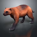 Realistic Brown Mammal With Black Legs Sharp Claws And Reflection On Gray Background 3d model