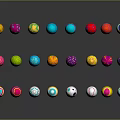 Colorful Decorated Easter Eggs With Various Designs And Vibrant Patterns Arranged On Black Surface