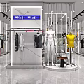 Modern Clothing Store Interior With Fashion Apparel Mannequins And Display Racks