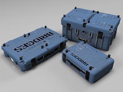 Blue BRIDGES Equipment Cases Sturdy Design With Latches Screws And Multiple Units 3d model
