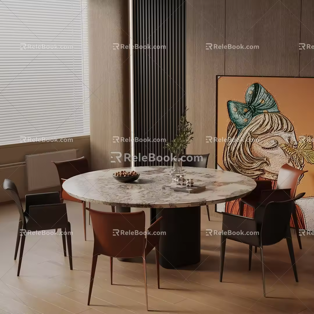 Modern table combination 3d model