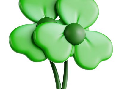 3D Green Plants Featuring Bright Green Flowers with Rounded Petals and Thick Stems 3d model