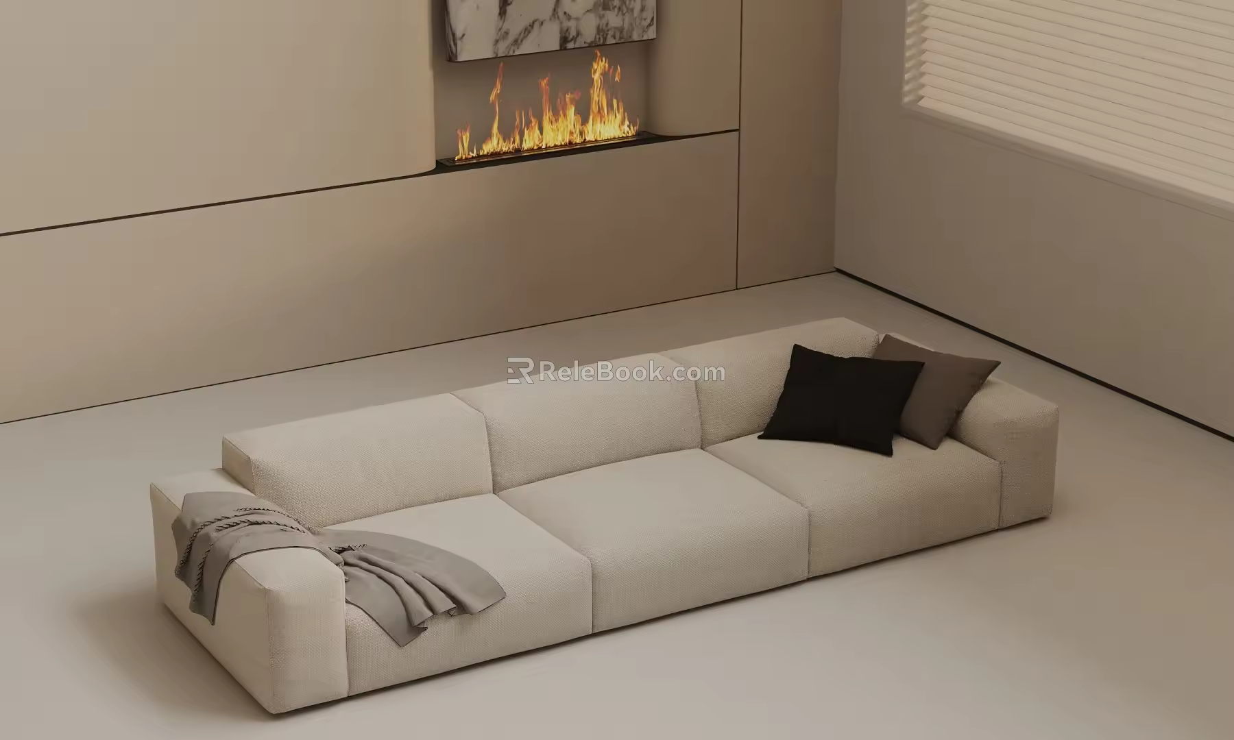 Three-seat sofa 3d model