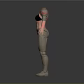 Futuristic Female Robotic Figure With Mechanical Armor And Red Accents