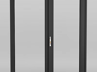 Sleek Modern Storage Cabinet With Black Frame And Glass Door Design 3d model