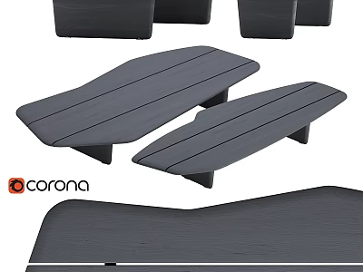 Modern Black Wooden Dining Table With Sleek Lines And Minimalist Design Structure 3d model