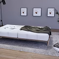 Modern Sofa Stool Bench Shoe Changing Stool Bed End Stool Blanket Floor Lamp Fabric Sofa Stool 3d model