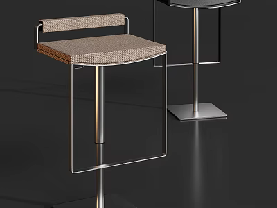 Modern Bar Stool With Metal Frame And Fabric Upholstered Seat Design 3d model