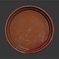 Orange Ceramic Bowl With Red Rim And Glossy Surface For Daily Use