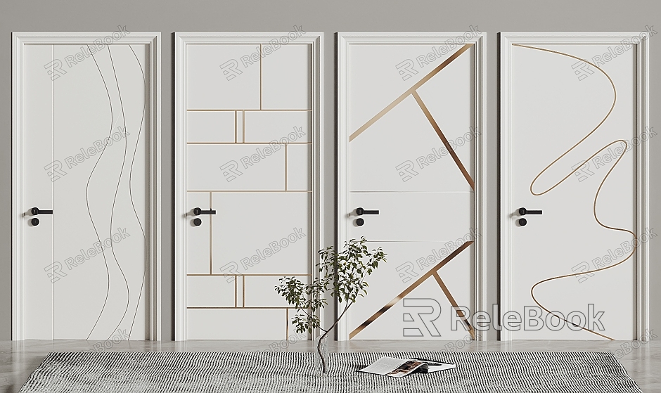 Single door wooden door door bedroom door door combination model