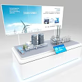 Industrial Sand Table Model With Wind Turbines Facilities And Display Screen 3d model