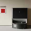Designer Modern Robotic Vacuum Cleaner As Daily Use Appliance With Minimalist Background
