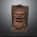 Traditional Bronze Lion Statue With Carved Patterns And Decorative Base Details