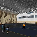 Indoor Gymnasium Space With People Engaging In Sports And Fitness Activities