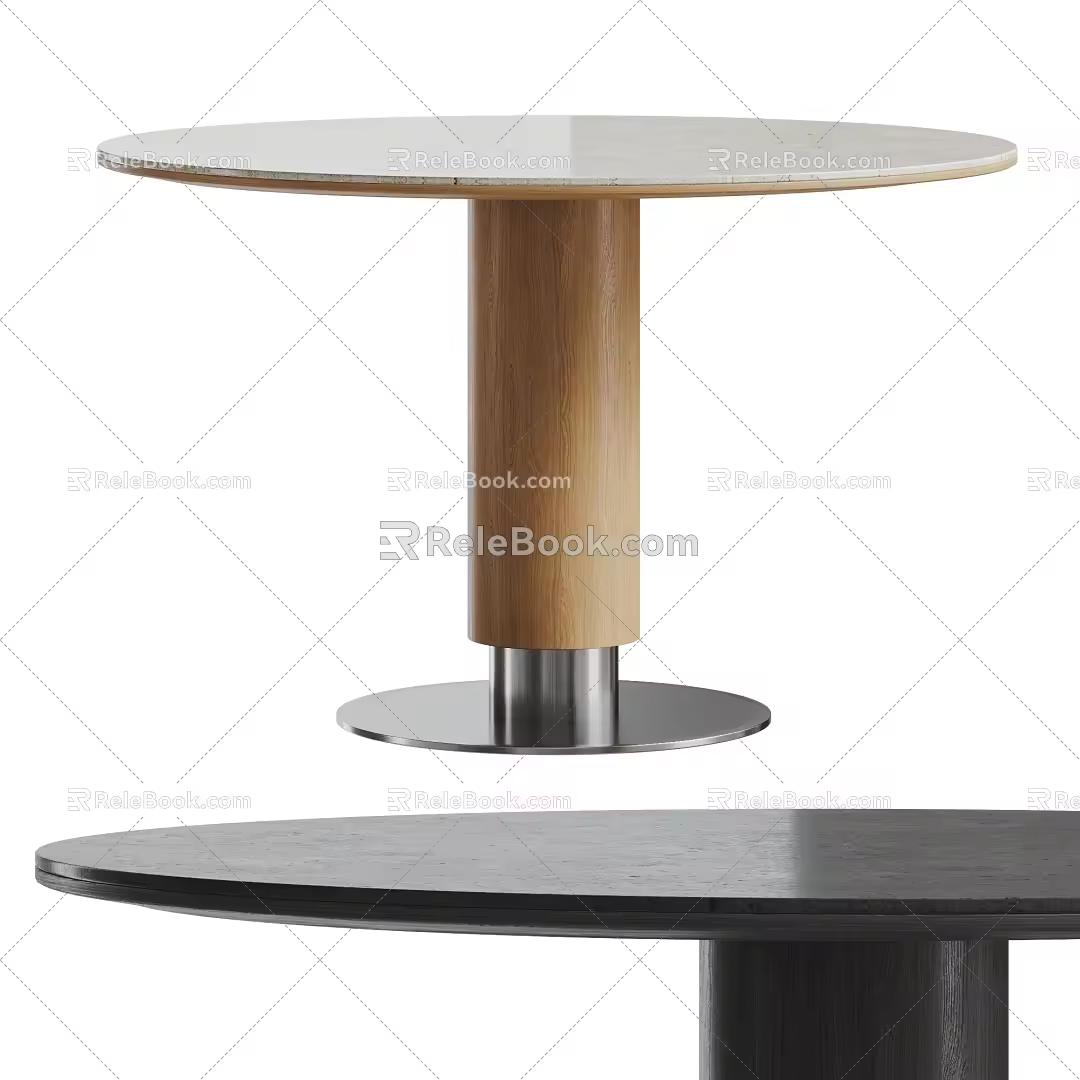 Nordic Dining Table Combination Solid Wood Dining Table Round Dining Table UFO Dining Table I-shaped Dining Table Rock Plate Dining Table 3d model