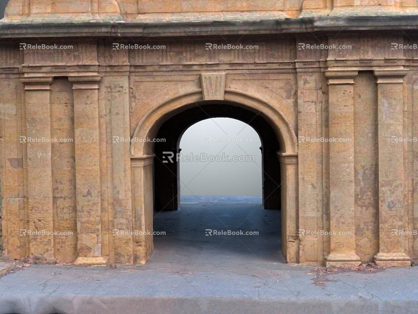 European-style gate, ancient gate, ancient gate 3d model