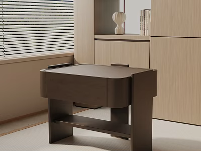 Modern Minimalist Wooden Nightstand With Elegant Design For Bedroom Interior Space 3d model