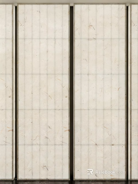 Decorative Lightbox Panel With Natural Straw Texture And Vertical Black Strips 3d model 