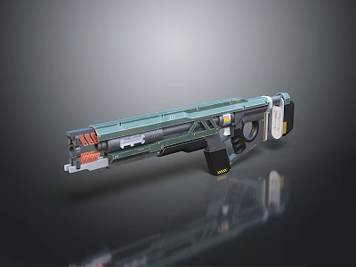 Futuristic Sci Fi Weapon with Metallic Finish Sleek Grip and Advanced Energy Core 3d model