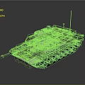 Green Military Tank 3D Model With Main Gun Tracks And Antenna Design