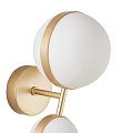 Modern Gold Wall Sconces with White Round Shades and Double Circular Design for Home Interior