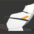 Stylish Modern Yellow White Massage Chair With Sleek Streamlined 3D Design
