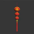 Festive Home Furniture Adorned With Red Chinese Lanterns And Fu Characters