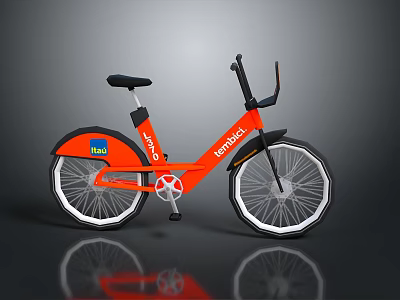 Stylish Orange Mobike Shared Bicycle Featuring Hello Logo And Modern Design Frame 3d model