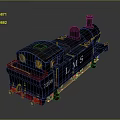 Vintage Steam Train Model With Black Body Red Base LMS Logo And Number 73198
